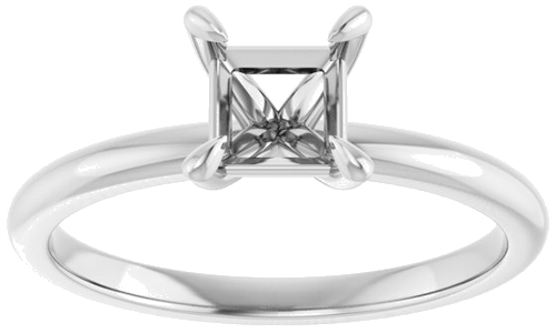 Sužadėtuvių Žiedas „Solitaire“ 585 Baltojo Aukso Square 5mm (3)