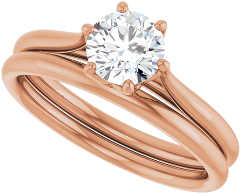 14K Rose 5.8 mm Round Engagement Ring Mounting (10)