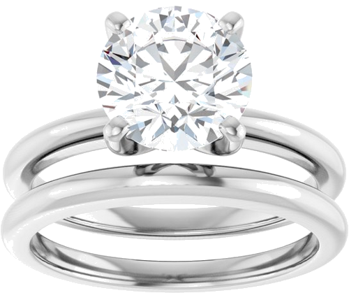 Sužadėtuvių Žiedas „Solitaire“ 585 Baltojo Aukso Round 8.2mm (8)