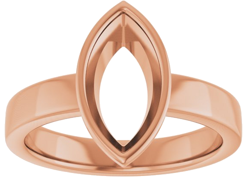 10K Rose 12x6 mm Marquise Solitaire Engagement Ring Mounting (3)
