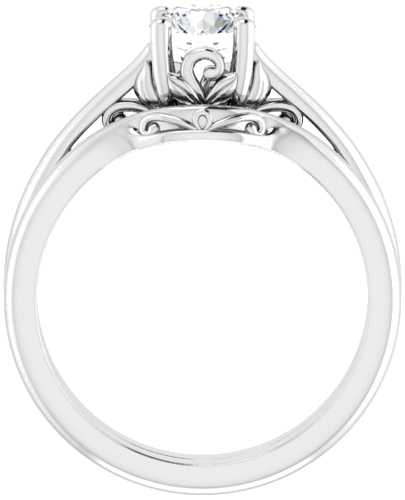 14K White 5.8 mm Round Solitaire Engagement Ring Mounting (7)