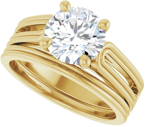 14K Yellow 8 mm Round Solitaire Engagement Ring Mounting (10)