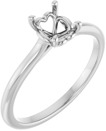Sužadėtuvių Žiedas „Solitaire“ 14k white gold Oval 7mm x 5mm (1)