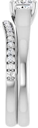 Sužadėtuvių Žiedas „Solitaire“ 585 Baltojo Aukso Square 4.5mm (9)