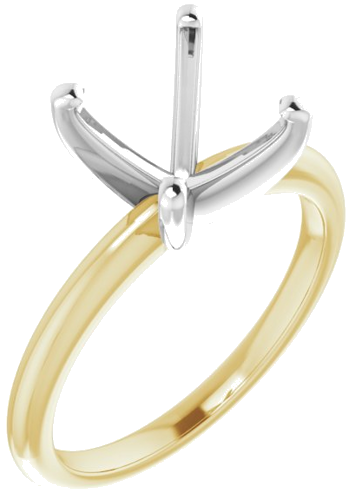 14K Yellow   White  9.4 mm Round Solitaire Engagement Ring Mounting (1)