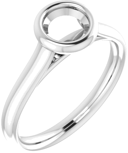 Sužadėtuvių Žiedas „Bezel-Set Solitaire“ 585 Baltojo Aukso Round 5.5mm (1)