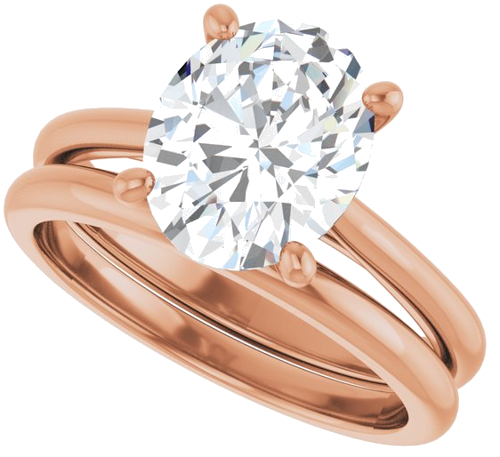 Sužadėtuvių Žiedas „Solitaire“ 585 Rožinis Aukso Oval 10mm x 8mm (10)