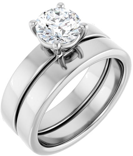 10K White 6.5 mm Round Solitaire Engagement Ring Mounting (6)