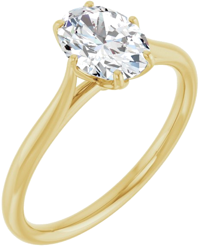 14K Yellow 8x6 mm Oval Engagement Ring Mounting (6)