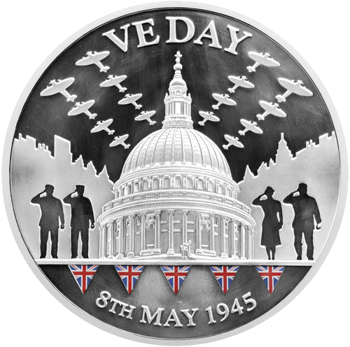 5 oz Britannia VE Day 2010 сребърен медал (1)