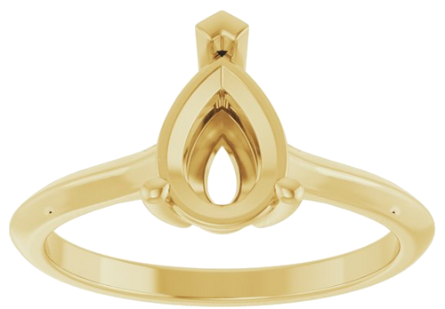 14K Yellow 9x6 mm Pear V-Prong Engagement Ring Mounting (3)