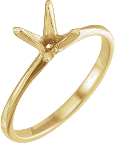 Sužadėtuvių Žiedas „Solitaire“ 585 Geltonojo Aukso Round 5.2mm (1)