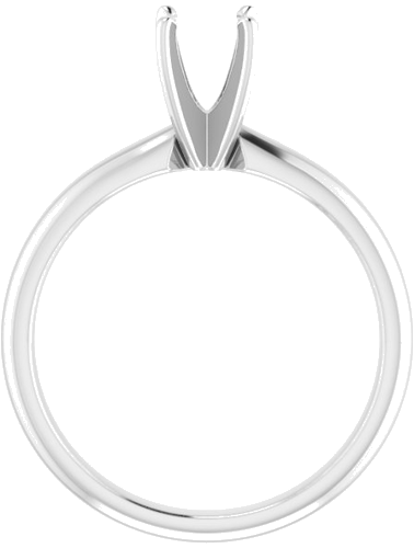 14K White 5-5.3 mm Round 4-Prong Solitaire Ring Mounting (2)