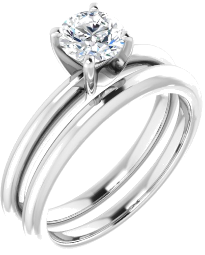 Sužadėtuvių Žiedas „Solitaire“ 950 Platinos Round 5.5mm (6)