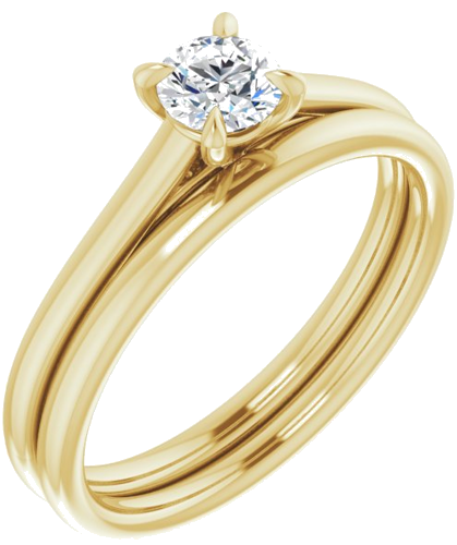 Sužadėtuvių Žiedas „Claw-Prong Solitaire“ 18k yellow gold Round 4.4mm (6)