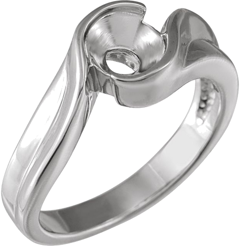 14K White 5.2 mm Solitaire Engagement Ring Mounting (1)