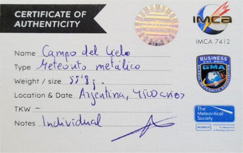 Meteoritas Campo del Cielo - Su Libijos stiklu (4)