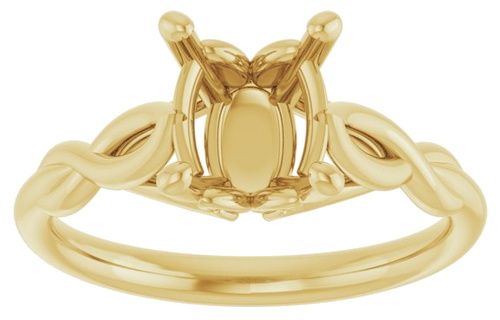 Sužadėtuvių Žiedas „Solitaire“ 585 Geltonojo Aukso Oval 9mm x 7mm (3)