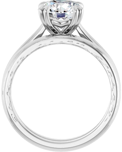 Platinum 8 mm Round Solitaire Engagement Ring Mounting (7)