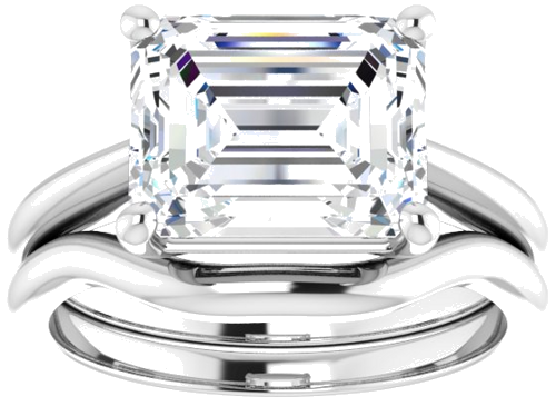 Sužadėtuvių Žiedas „Solitaire“ 585 Baltojo Aukso Emerald 10mm x 8mm (7)