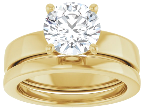 14K Yellow 8 mm Round Solitaire Engagement Ring Mounting (8)