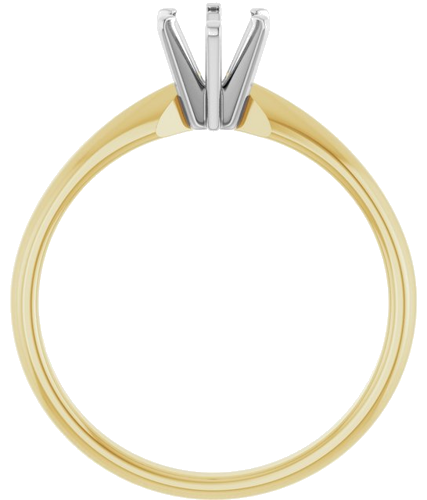 14K Yellow White 6.5 x 4.5 mm Oval Solitaire Engagement Ring Mounting (2)