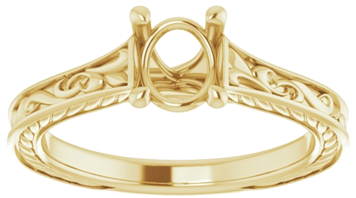 14K Yellow 7x5 mm Oval Engagement Ring Mounting (3)