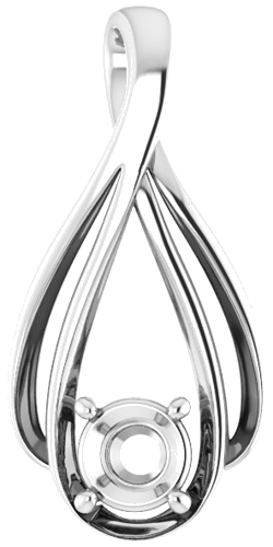 Pakabukas „Solitaire“ 585 Baltojo Aukso Round 5.2mm (1)