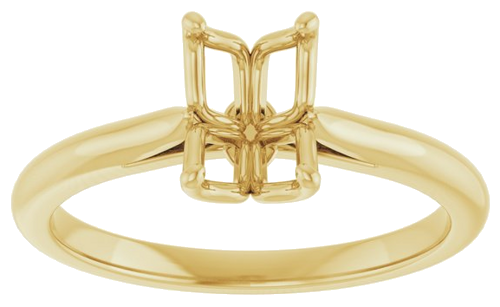 14K Yellow  7x5 mm Emerald Solitaire Engagement Ring Mounting (3)