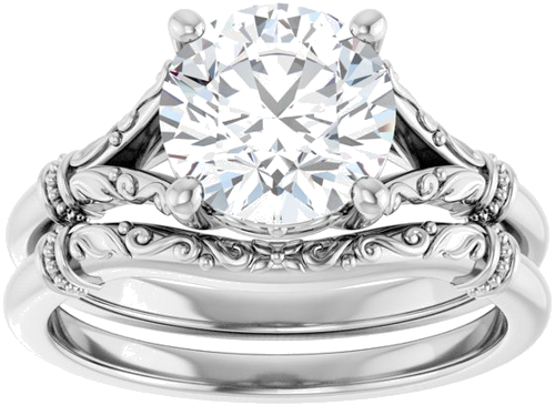 Sterling Silver 8 mm Round Solitaire Engagement Ring Mounting (8)