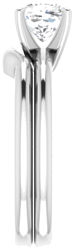 14K White  6x6 mm Cushion Solitaire Engagement Ring Mounting (9)