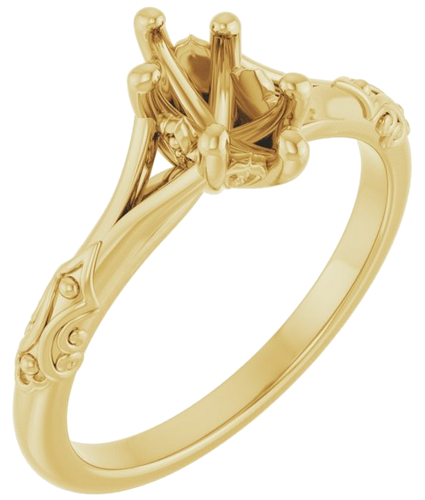 14K Yellow 8x4 mm Marquise Solitaire Engagement Ring Mounting (1)