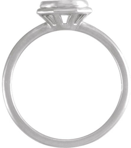 14K White 6.5 mm Round Bezel-Set Solitaire Engagement Ring Mounting with Bead Blast Finish (2)