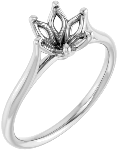 14K White 7 mm Round Engagement Ring Mounting (1)