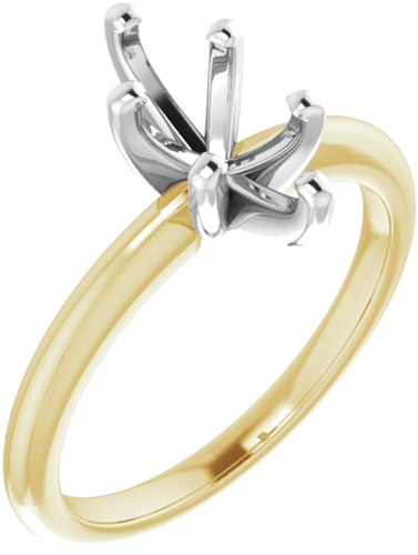 14K Yellow   White  10x5 mm Marquise Solitaire Engagement Ring Mounting (1)