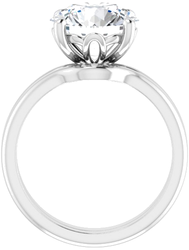 14K White 10 mm Round Solitaire Engagement Ring Mounting (7)
