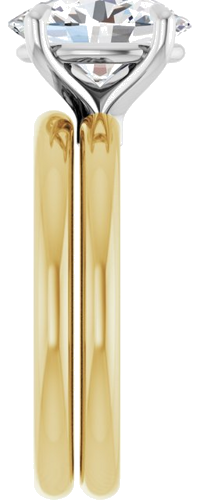 Sužadėtuvių Žiedas 585 Baltojo Ir Geltonojo Aukso Oval 10mm x 8mm (9)