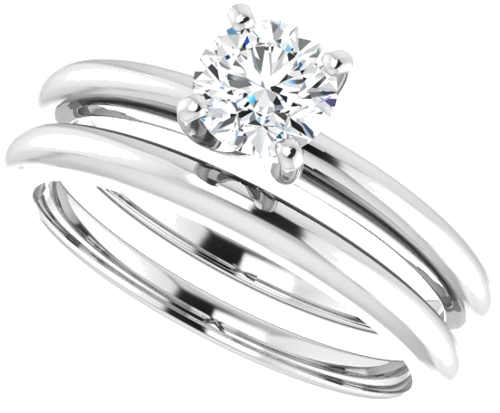 10K White  5.2 mm Round Solitaire Engagement Ring Mounting (10)