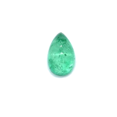 1.17 carat GREEN CABOCHON cut Pear Smaragdas (1)