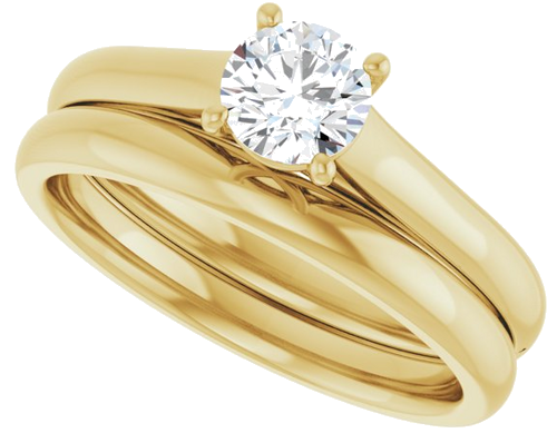 14K Yellow 5.2 mm Round Solitaire Engagement Ring Mounting (10)