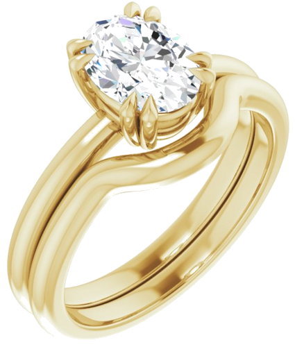 Sužadėtuvių Žiedas „Solitaire“ 585 Geltonojo Aukso Oval 8mm x 6mm (6)