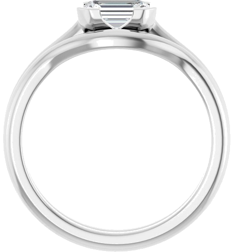 Sužadėtuvių Žiedas „Half Bezel Solitaire“ 585 Baltojo Aukso Emerald 6mm x 4mm (7)