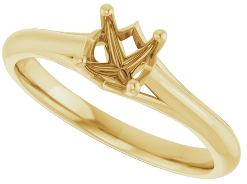 14K Yellow 5.2 mm Round Solitaire Engagement Ring Mounting (5)