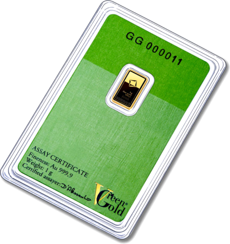 1 г Инвестиционный золотой слиток Green Gold Valcambi (4)
