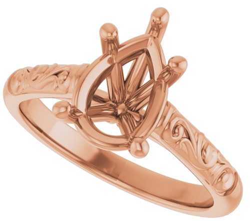 Sužadėtuvių Žiedas „Solitaire“ 585 Rožinis Aukso Pear Shape 10mm x 7mm (5)