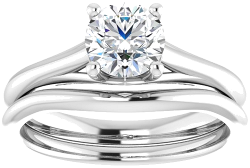 Sužadėtuvių Žiedas „Solitaire“ 585 Baltojo Aukso Round 6mm (8)