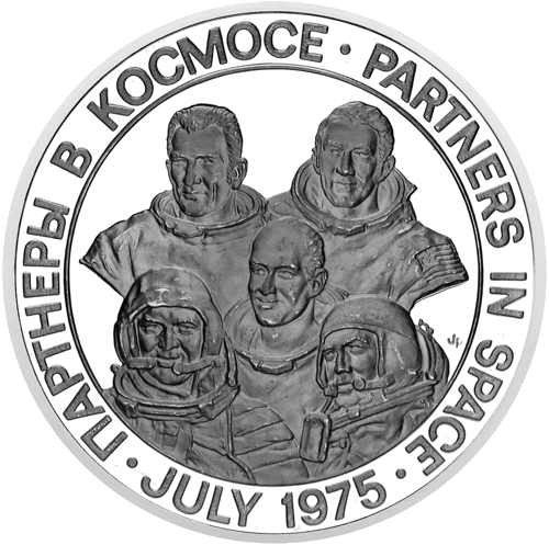 Apollo-Soyuz Partners in space 1975 JAV sidabrinis medalis (1)