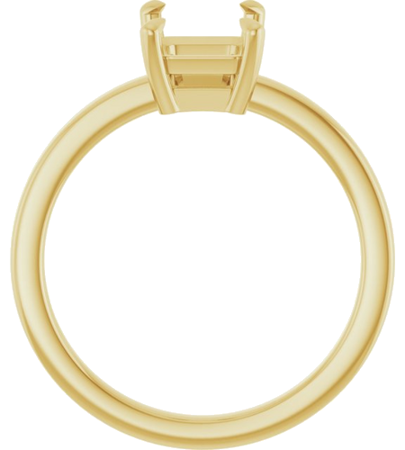 14K Yellow 8x6 mm Emerald Solitaire Engagement Ring Mounting (2)