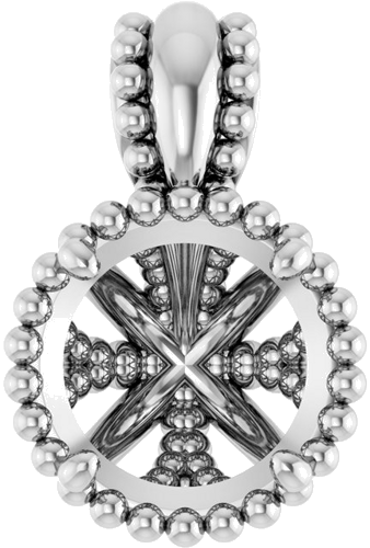 14K White  6.5 mm Round Pendant Mounting (1)