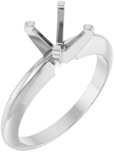 14K White 6.5 mm Round Solitaire Engagement Ring Mounting (1)